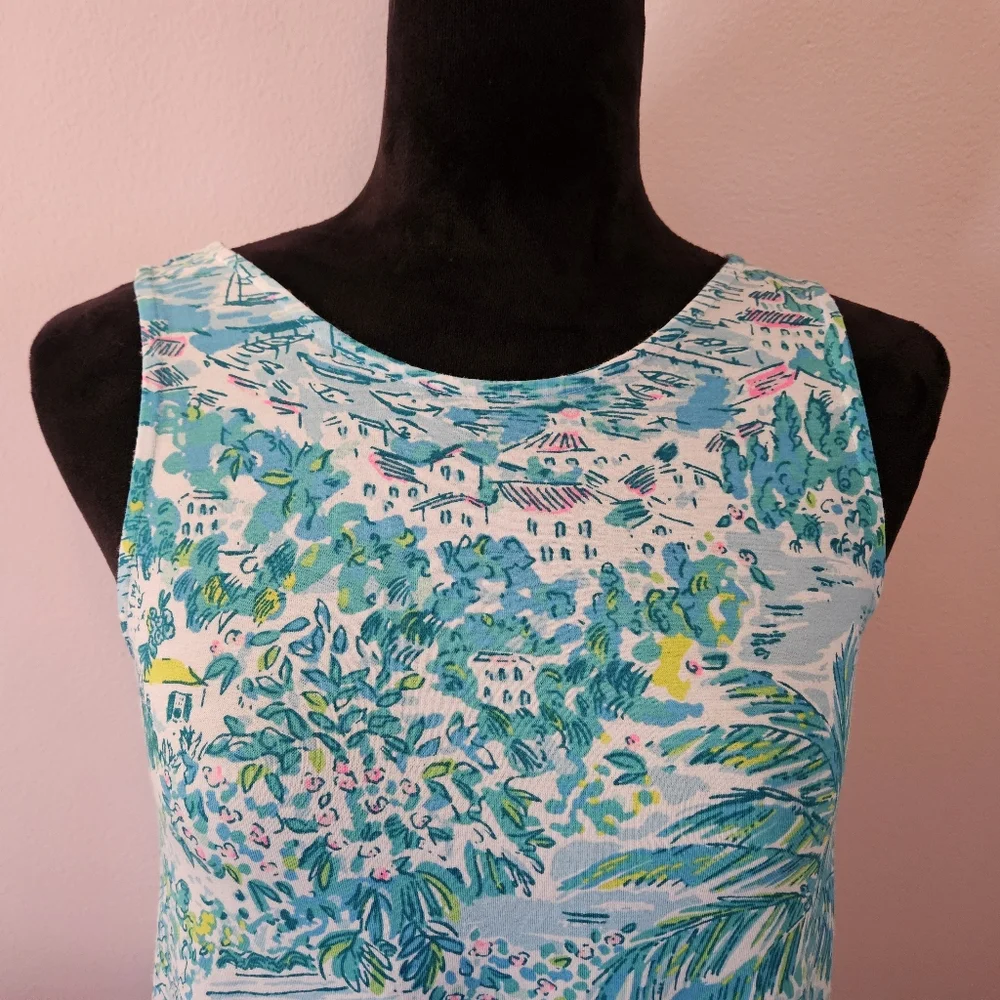 Lilly Pulitzer Kristen Gustavia Green Sunshine City Tank Top - Size XS - Picture 4 of 9